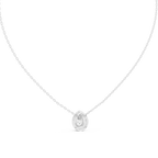 Pearelle Pear Cut Teardrop Halo Lab Grown Diamond Pendant Necklace