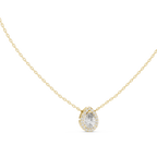 Pearelle Pear Cut Teardrop Halo Lab Grown Diamond Pendant Necklace