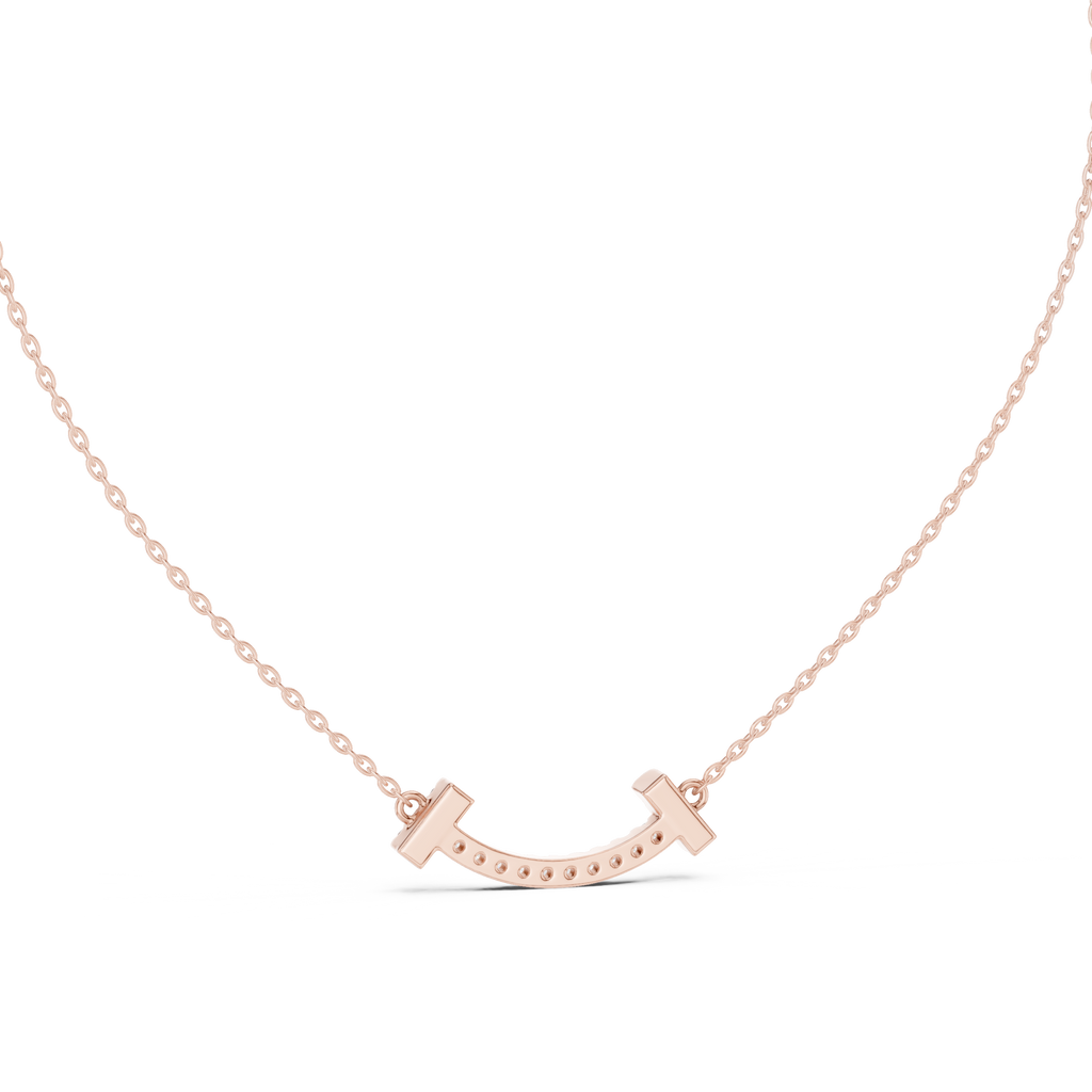 Sorrisa Curved Bar Pavé Lab Grown Diamond Smile Necklace