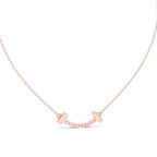 Sorrisa Curved Bar Pavé Lab Grown Diamond Smile Necklace