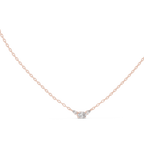 Trisolle East West Oval and Pear Three Stone Lab Grown Diamond Station Necklace