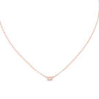 Trisolle East West Oval and Pear Three Stone Lab Grown Diamond Station Necklace