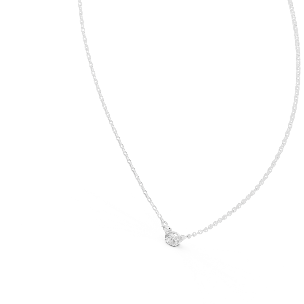 Trisolle East West Oval and Pear Three Stone Lab Grown Diamond Station Necklace