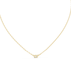 Trisolle East West Oval and Pear Three Stone Lab Grown Diamond Station Necklace