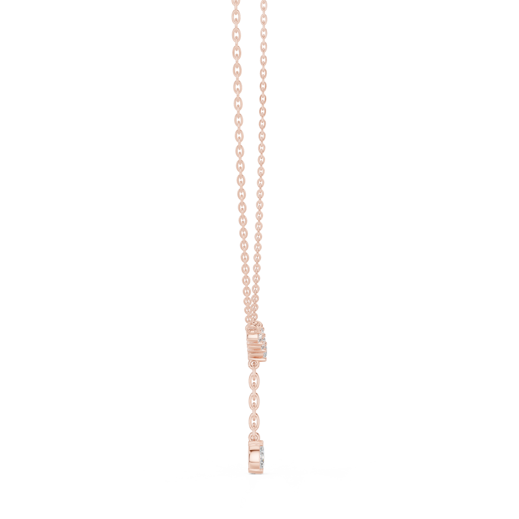 Lariella Chevron Diamond Y Drop Lariat Necklace with Marquise Diamond