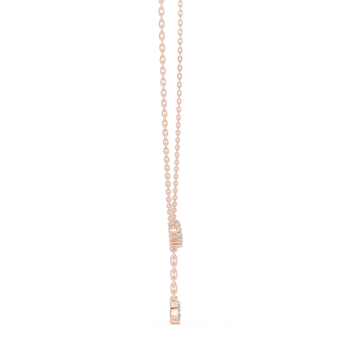 Lariella Chevron Diamond Y Drop Lariat Necklace with Marquise Diamond