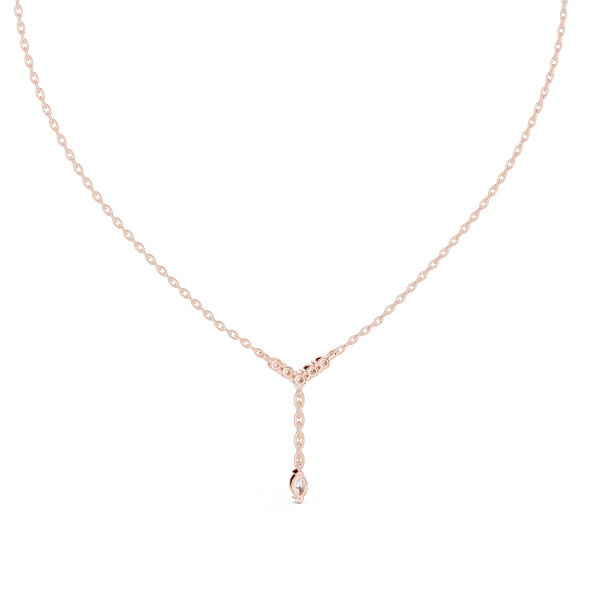 Lariella Chevron Diamond Y Drop Lariat Necklace with Marquise Diamond