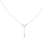 Lariella Chevron Diamond Y Drop Lariat Necklace with Marquise Diamond