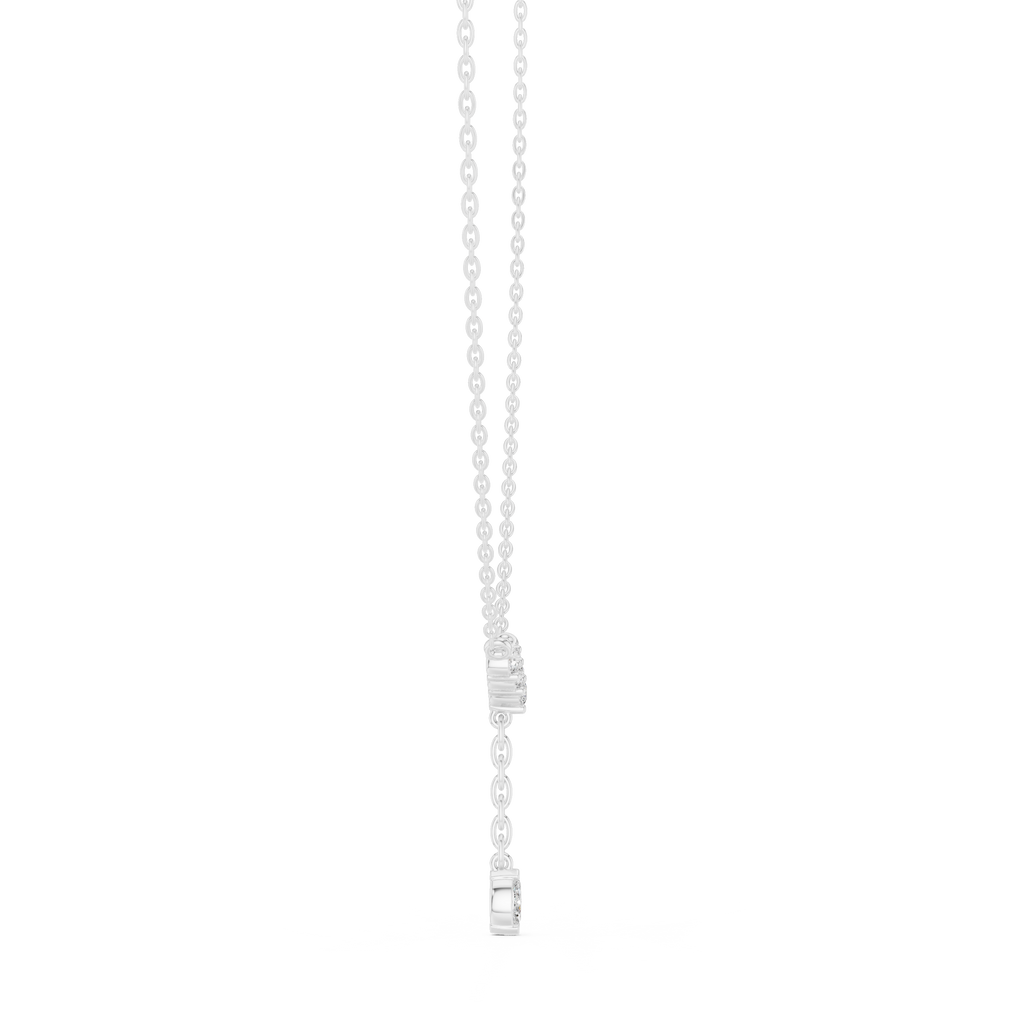 Lariella Chevron Diamond Y Drop Lariat Necklace with Marquise Diamond