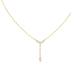 Lariella Chevron Diamond Y Drop Lariat Necklace with Marquise Diamond