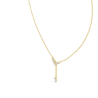 Lariella Chevron Diamond Y Drop Lariat Necklace with Marquise Diamond