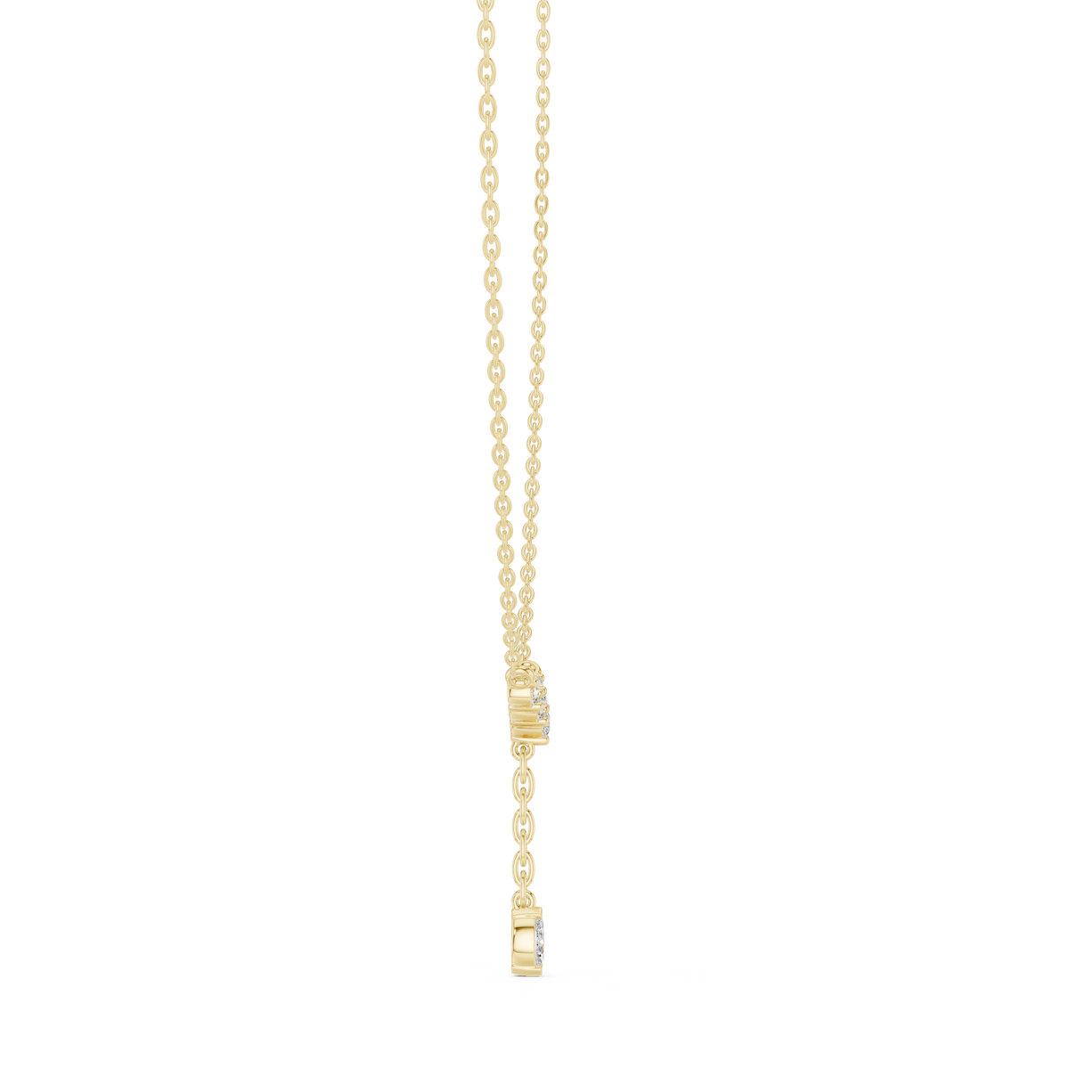 Lariella Chevron Diamond Y Drop Lariat Necklace with Marquise Diamond