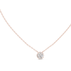 Rosevelle Petal Setting Round Brilliant Lab Grown Diamond Solitaire Necklace