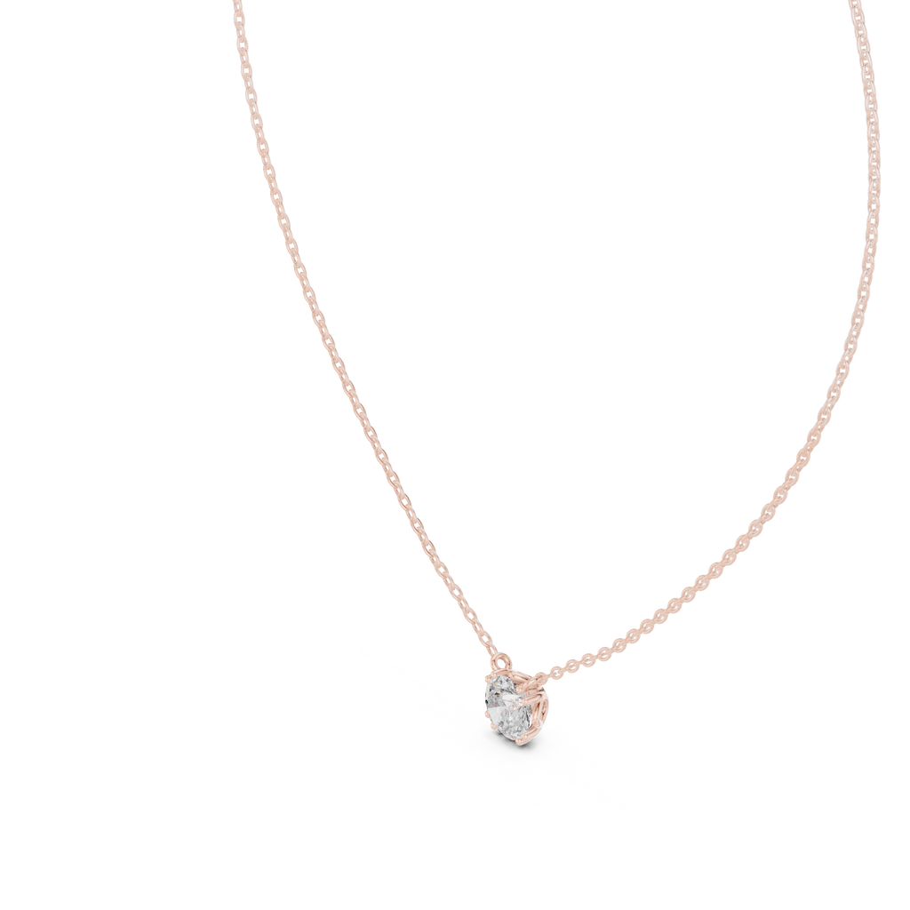 Rosevelle Petal Setting Round Brilliant Lab Grown Diamond Solitaire Necklace