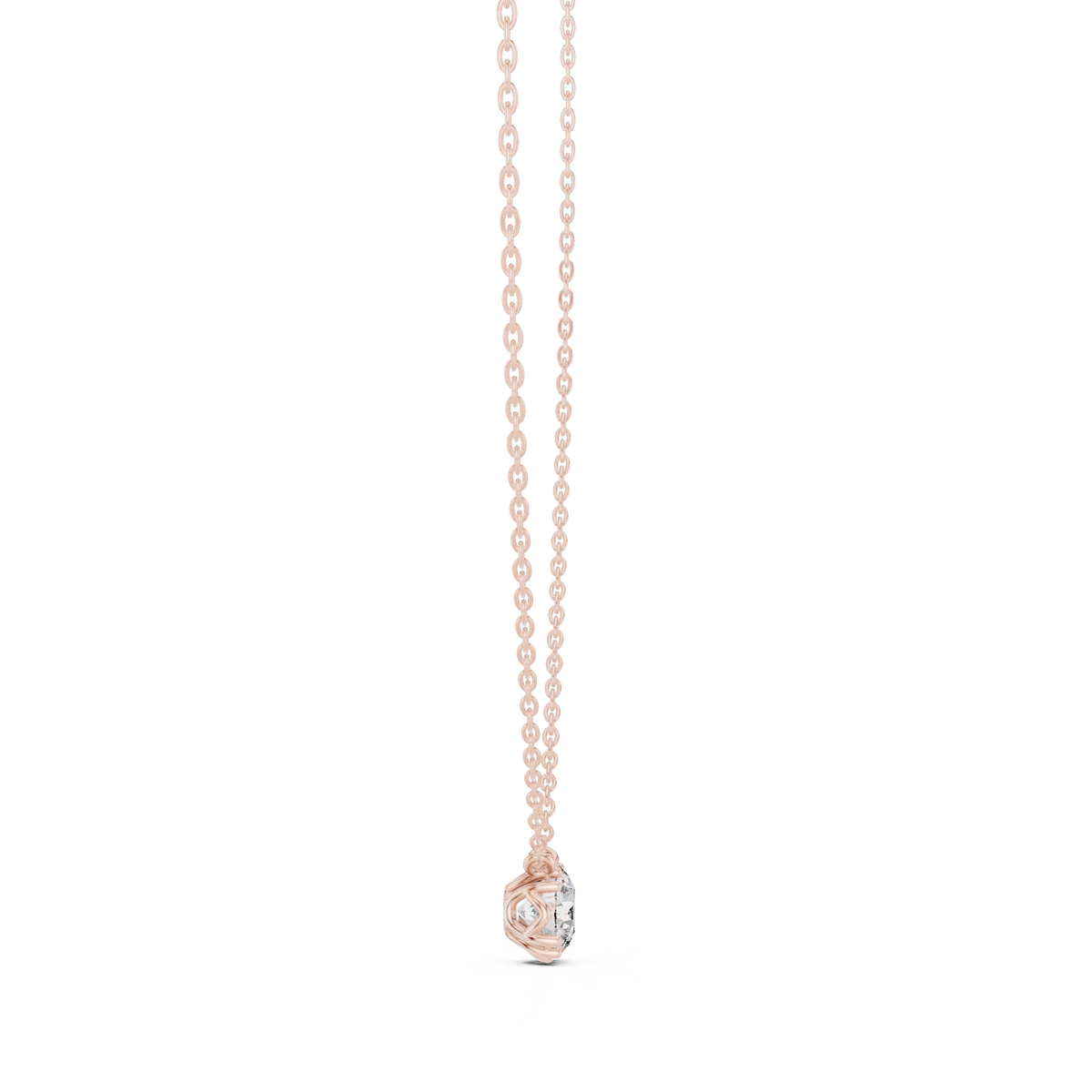 Rosevelle Petal Setting Round Brilliant Lab Grown Diamond Solitaire Necklace
