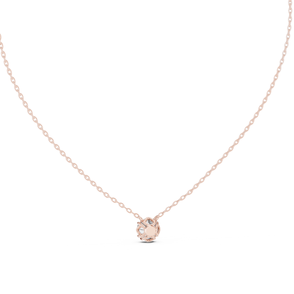Rosevelle Petal Setting Round Brilliant Lab Grown Diamond Solitaire Necklace