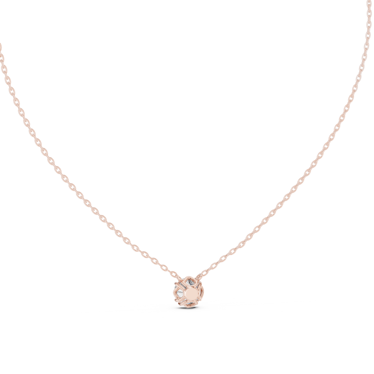 Rosevelle Petal Setting Round Brilliant Lab Grown Diamond Solitaire Necklace