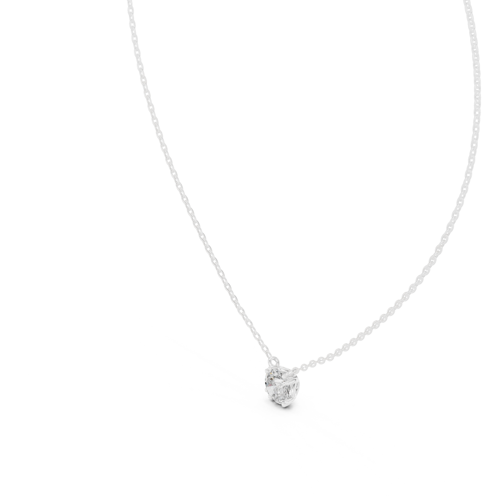 Rosevelle Petal Setting Round Brilliant Lab Grown Diamond Solitaire Necklace