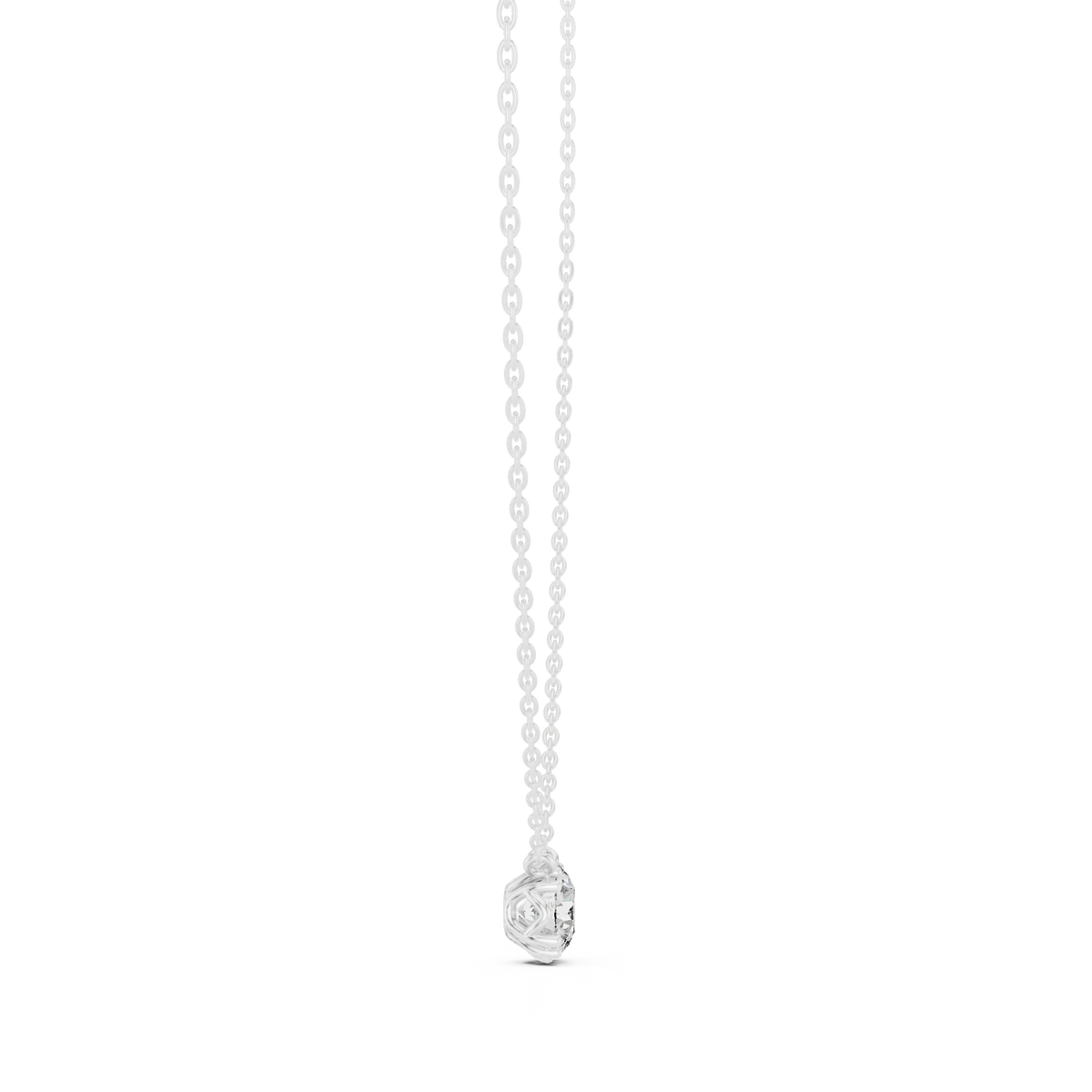 Rosevelle Petal Setting Round Brilliant Lab Grown Diamond Solitaire Necklace