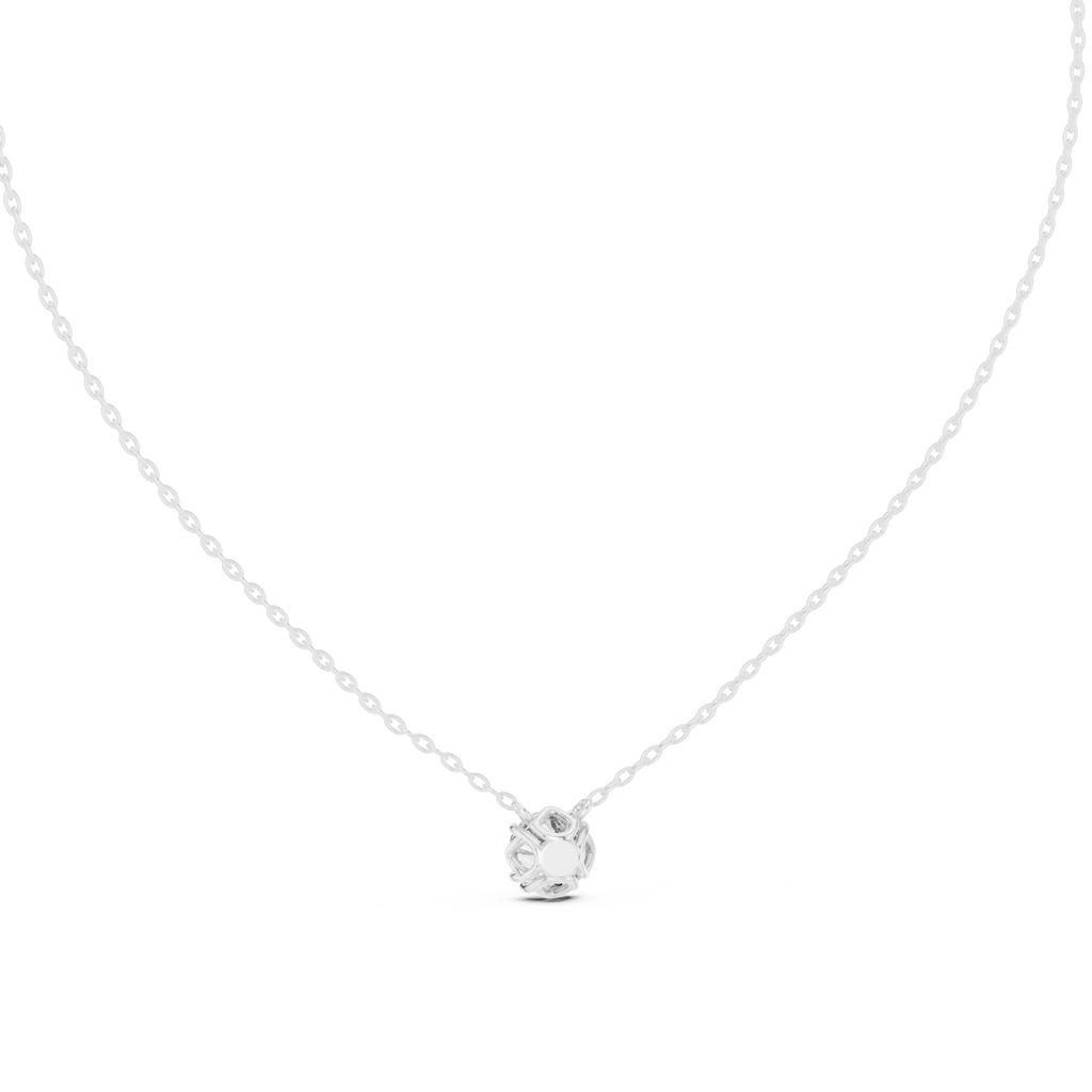 Rosevelle Petal Setting Round Brilliant Lab Grown Diamond Solitaire Necklace