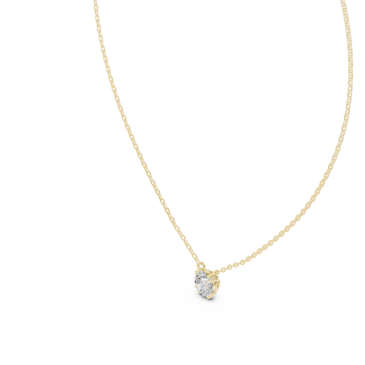 Rosevelle Petal Setting Round Brilliant Lab Grown Diamond Solitaire Necklace