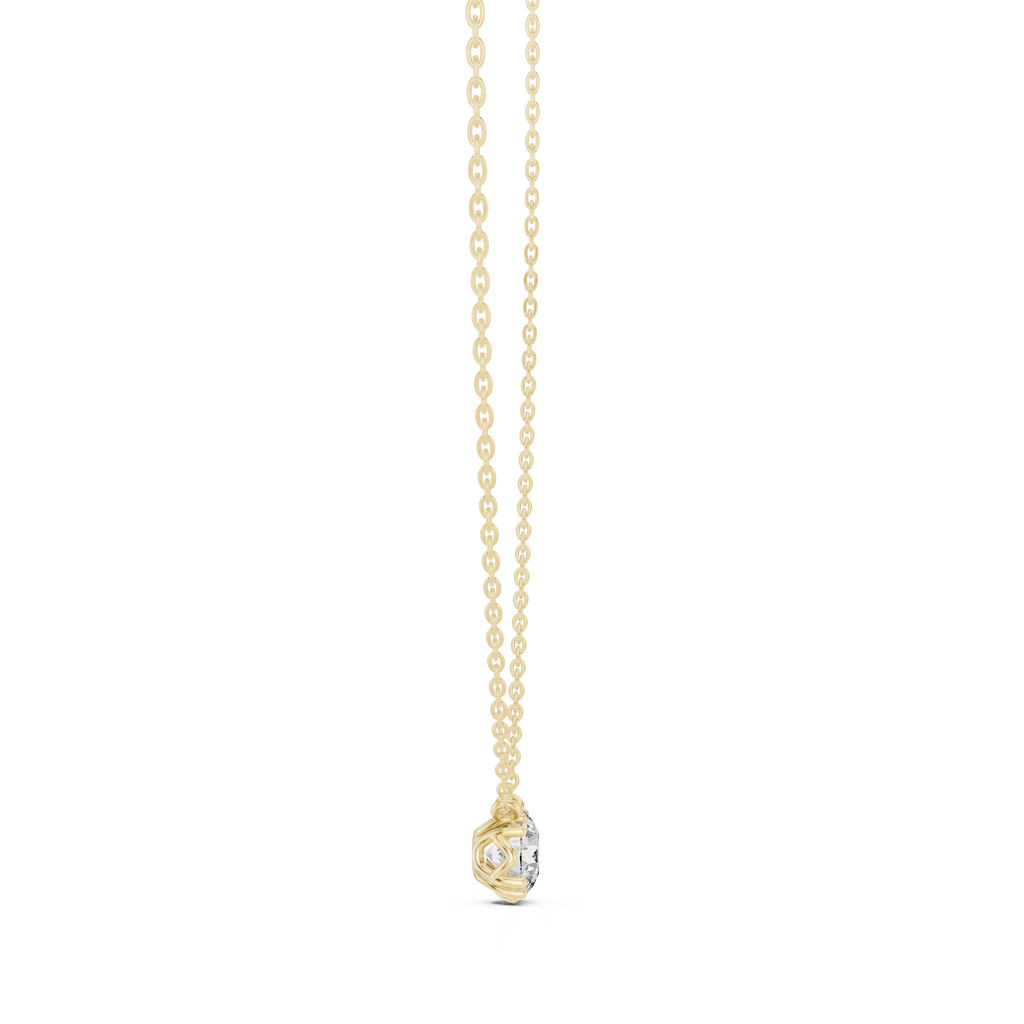 Rosevelle Petal Setting Round Brilliant Lab Grown Diamond Solitaire Necklace