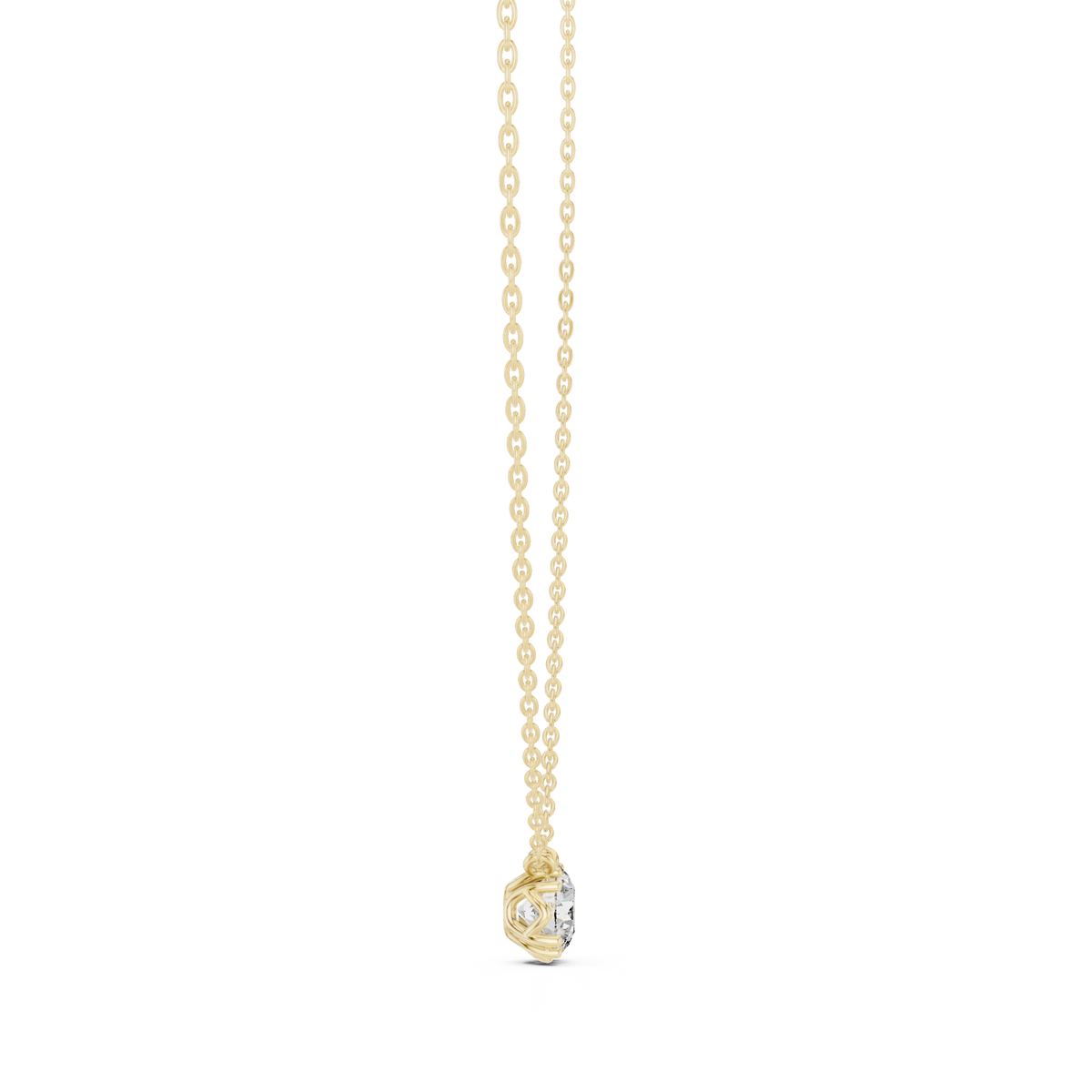 Rosevelle Petal Setting Round Brilliant Lab Grown Diamond Solitaire Necklace