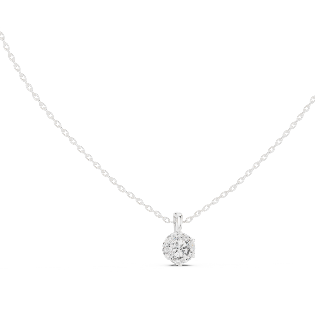 Tiarelle Six Prong Round Brilliant Lab Grown Diamond Solitaire Pendant