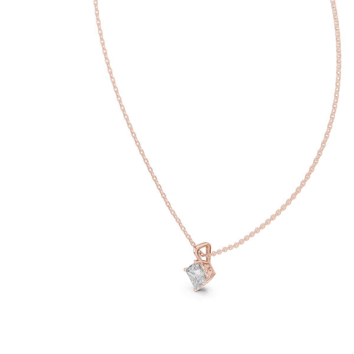 Rhombelle On-Point Princess Cut Lab Grown Diamond Solitaire Pendant