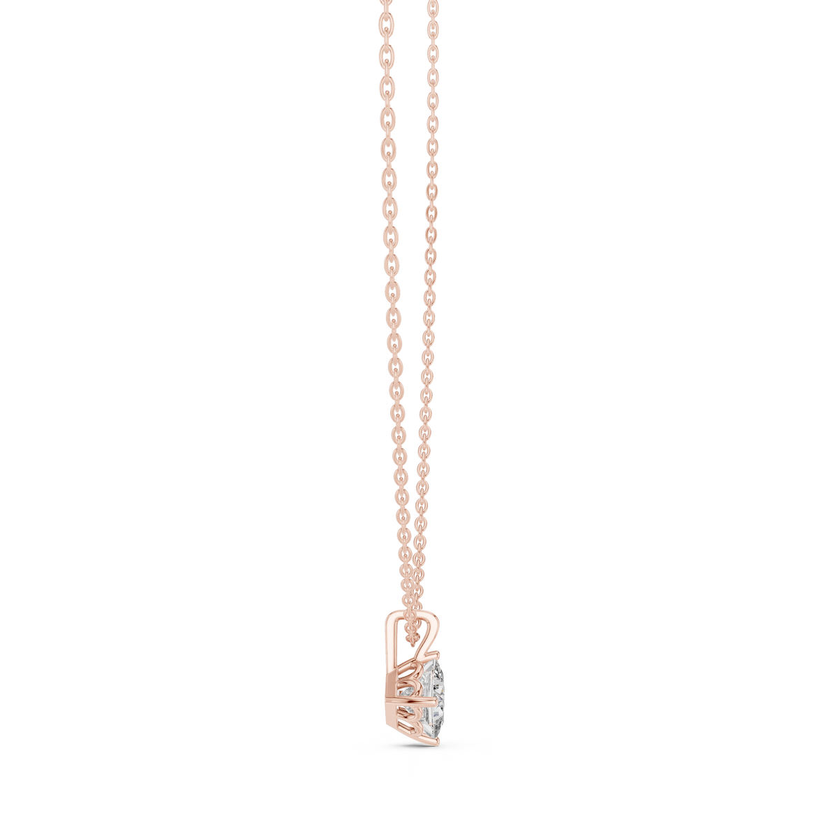 Rhombelle On-Point Princess Cut Lab Grown Diamond Solitaire Pendant