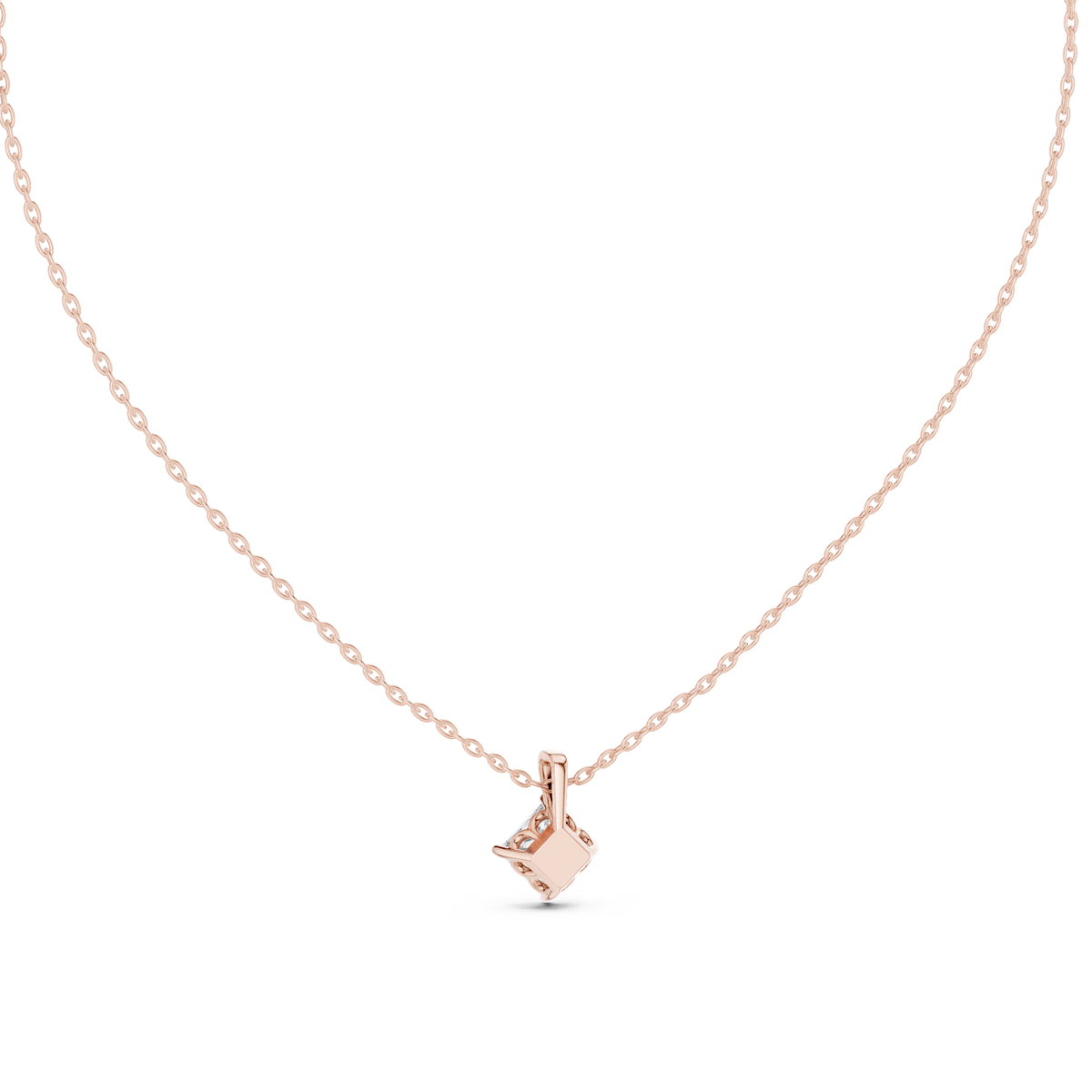 Rhombelle On-Point Princess Cut Lab Grown Diamond Solitaire Pendant