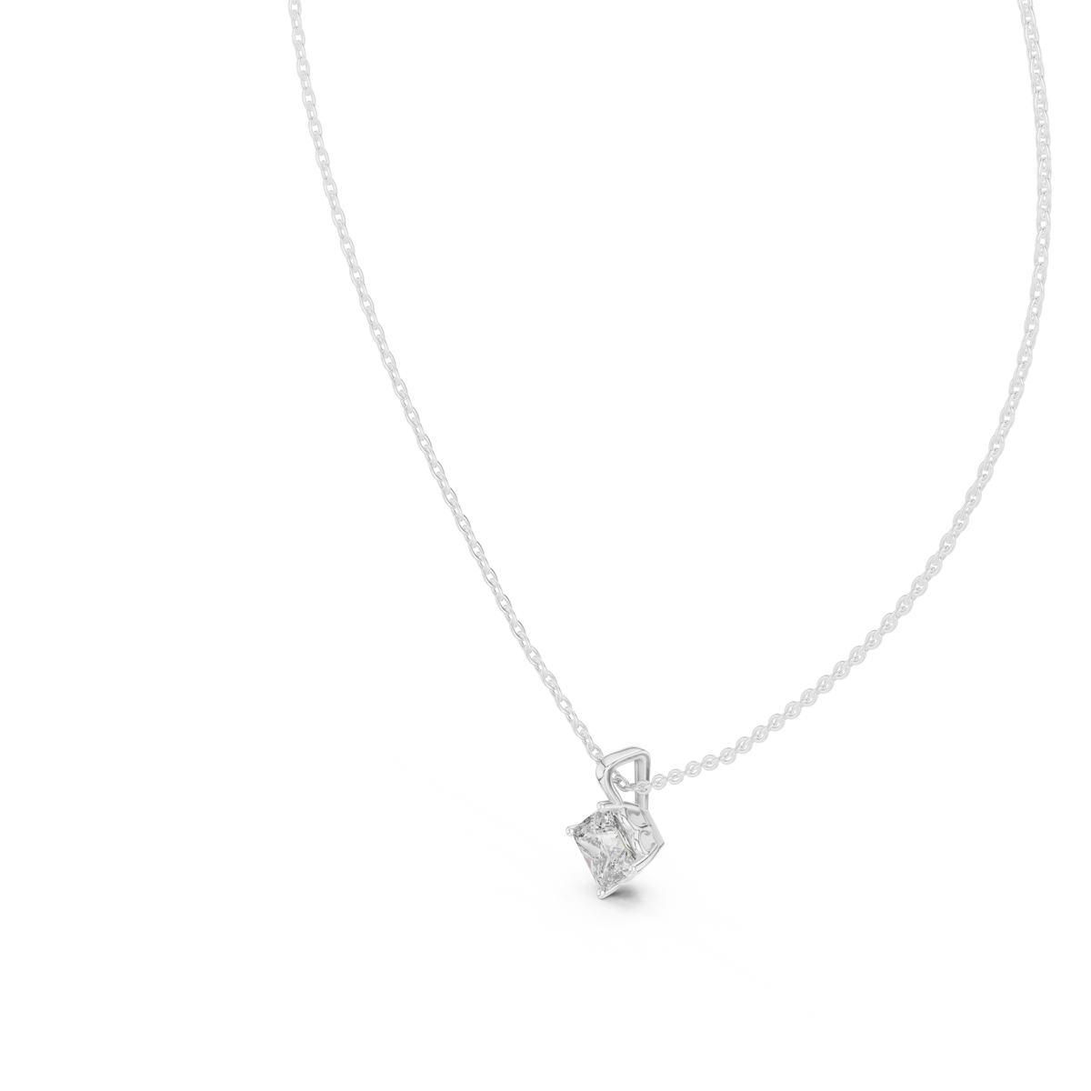 Rhombelle On-Point Princess Cut Lab Grown Diamond Solitaire Pendant
