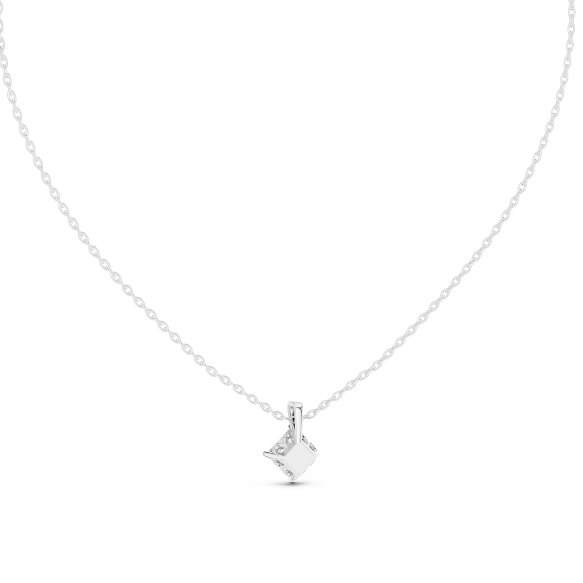 Rhombelle On-Point Princess Cut Lab Grown Diamond Solitaire Pendant