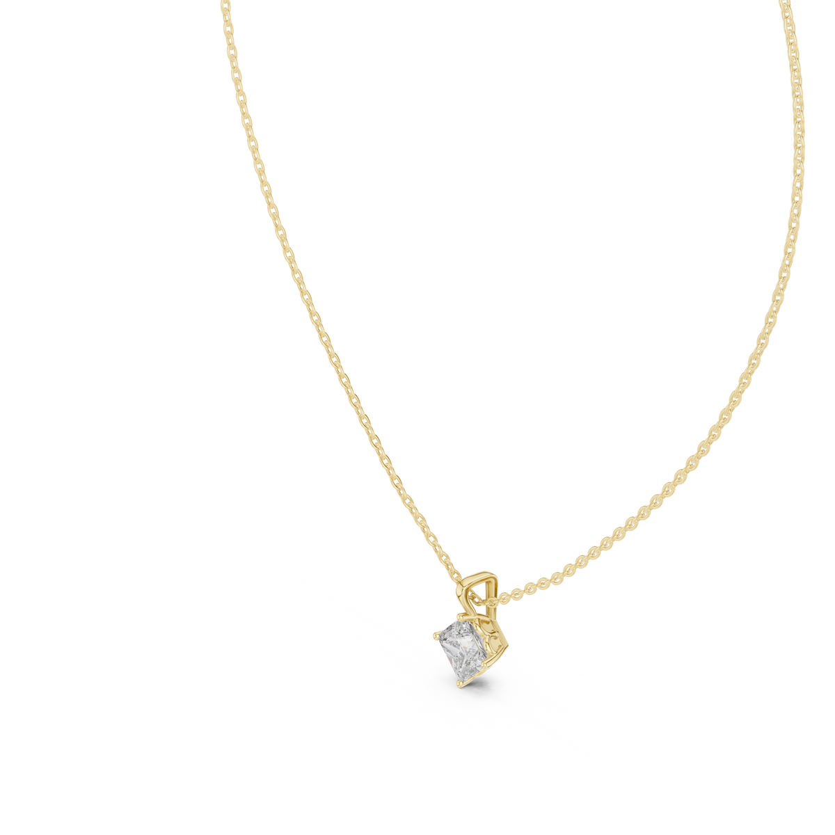 Rhombelle On-Point Princess Cut Lab Grown Diamond Solitaire Pendant