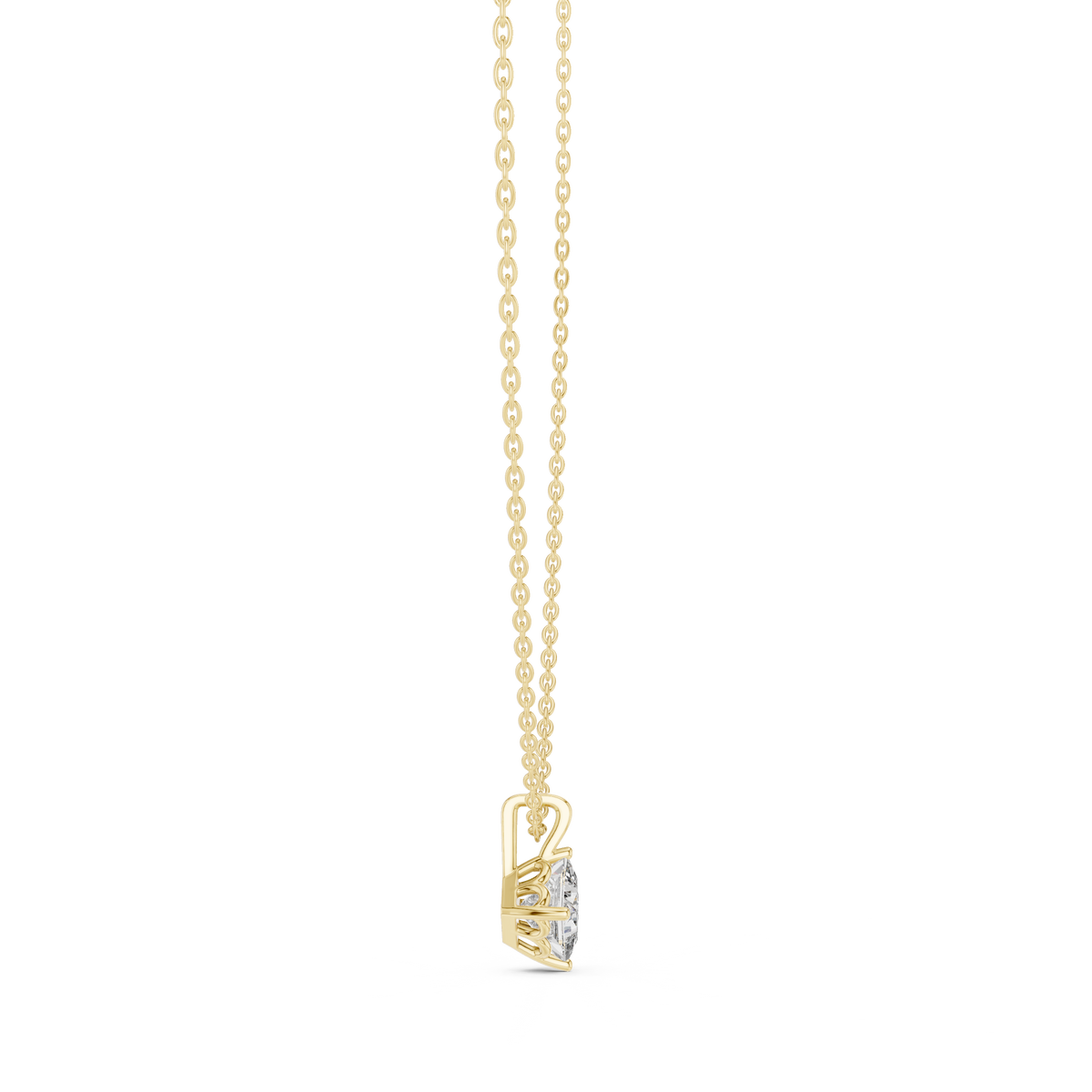 Rhombelle On-Point Princess Cut Lab Grown Diamond Solitaire Pendant