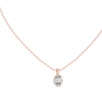 Vellora Petal Prong Oval Cut Lab Grown Diamond Solitaire Pendant
