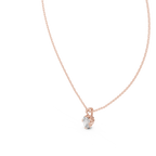 Vellora Petal Prong Oval Cut Lab Grown Diamond Solitaire Pendant