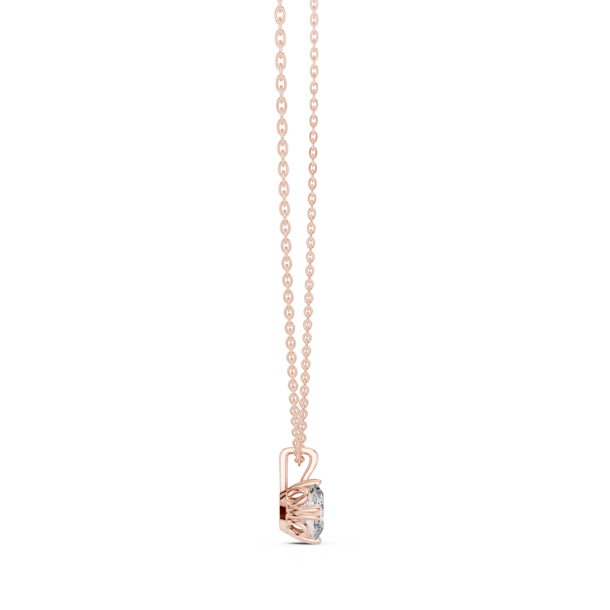 Vellora Petal Prong Oval Cut Lab Grown Diamond Solitaire Pendant