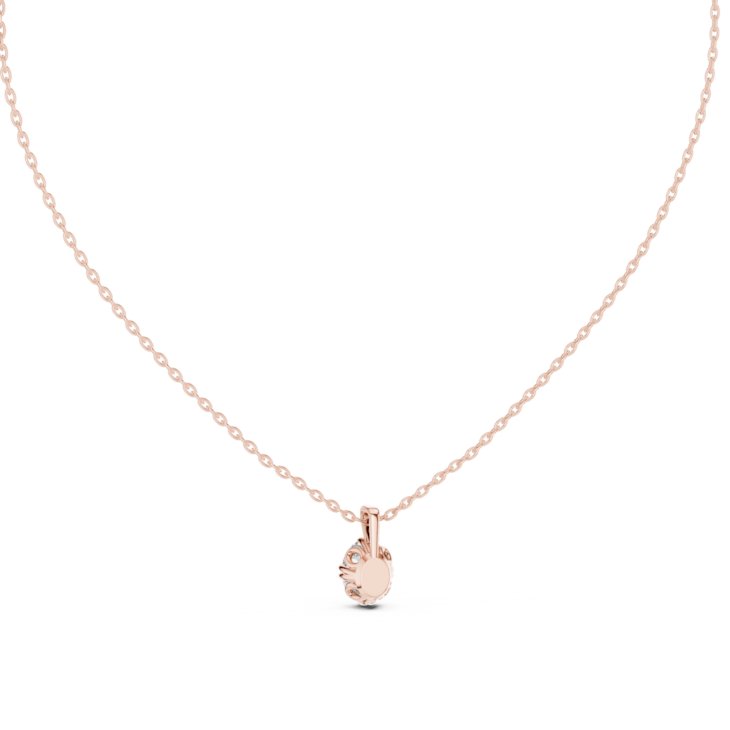 Vellora Petal Prong Oval Cut Lab Grown Diamond Solitaire Pendant