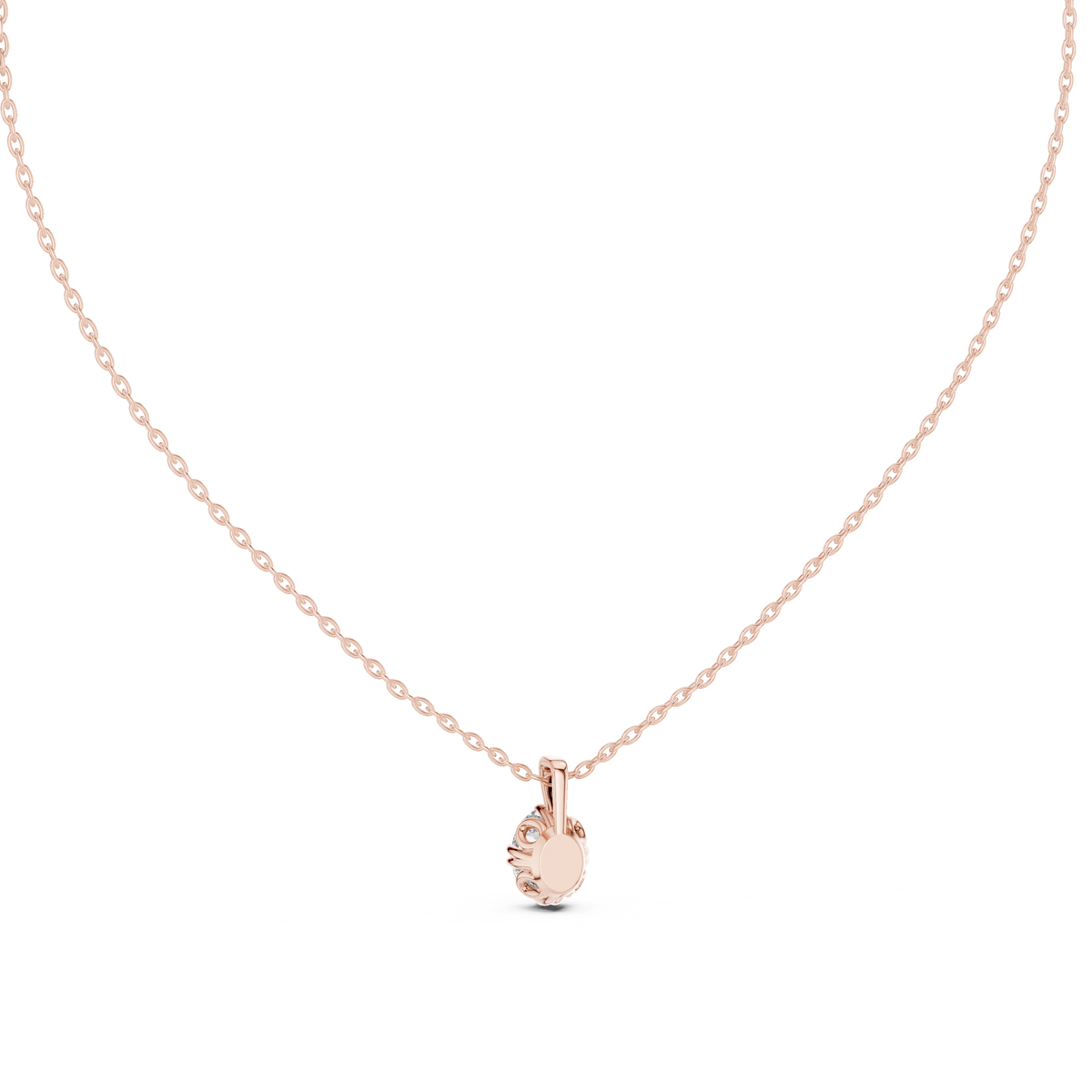 Vellora Petal Prong Oval Cut Lab Grown Diamond Solitaire Pendant