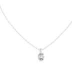 Vellora Petal Prong Oval Cut Lab Grown Diamond Solitaire Pendant