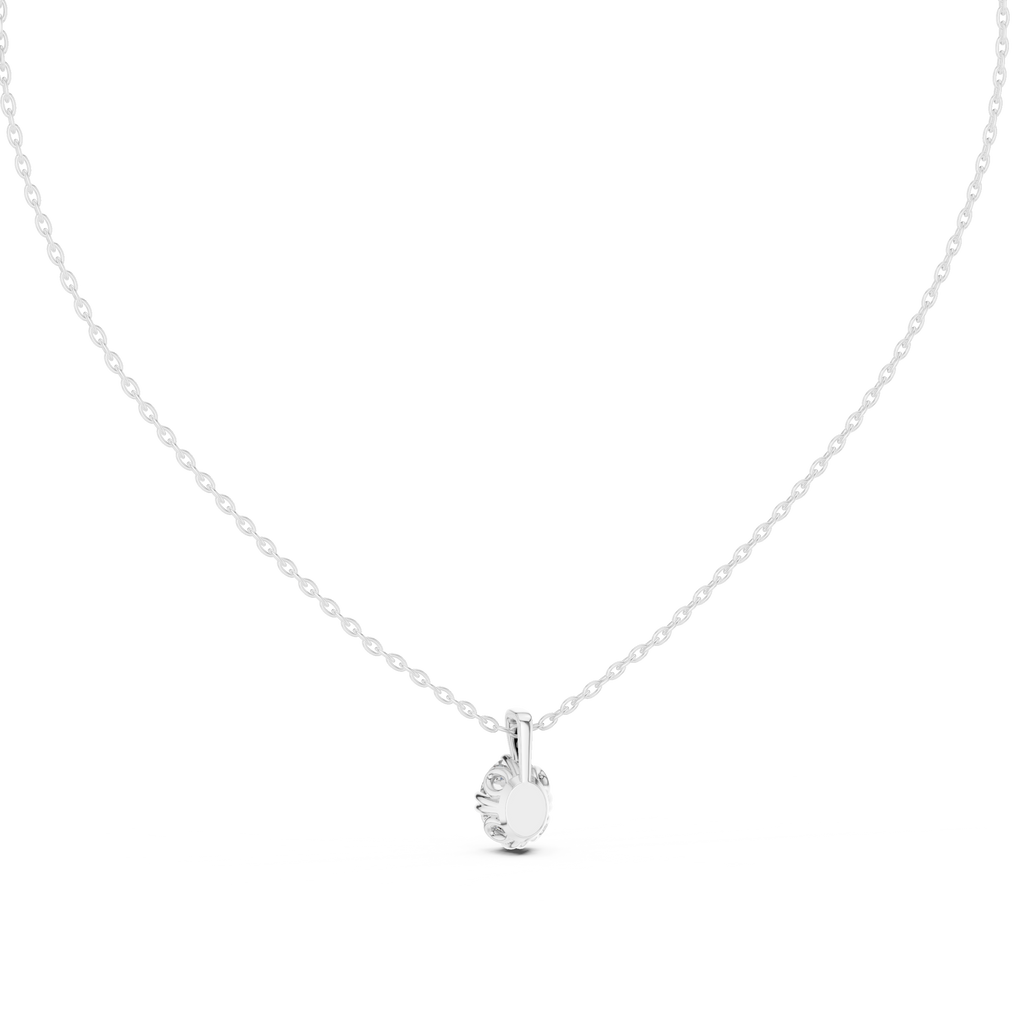 Vellora Petal Prong Oval Cut Lab Grown Diamond Solitaire Pendant