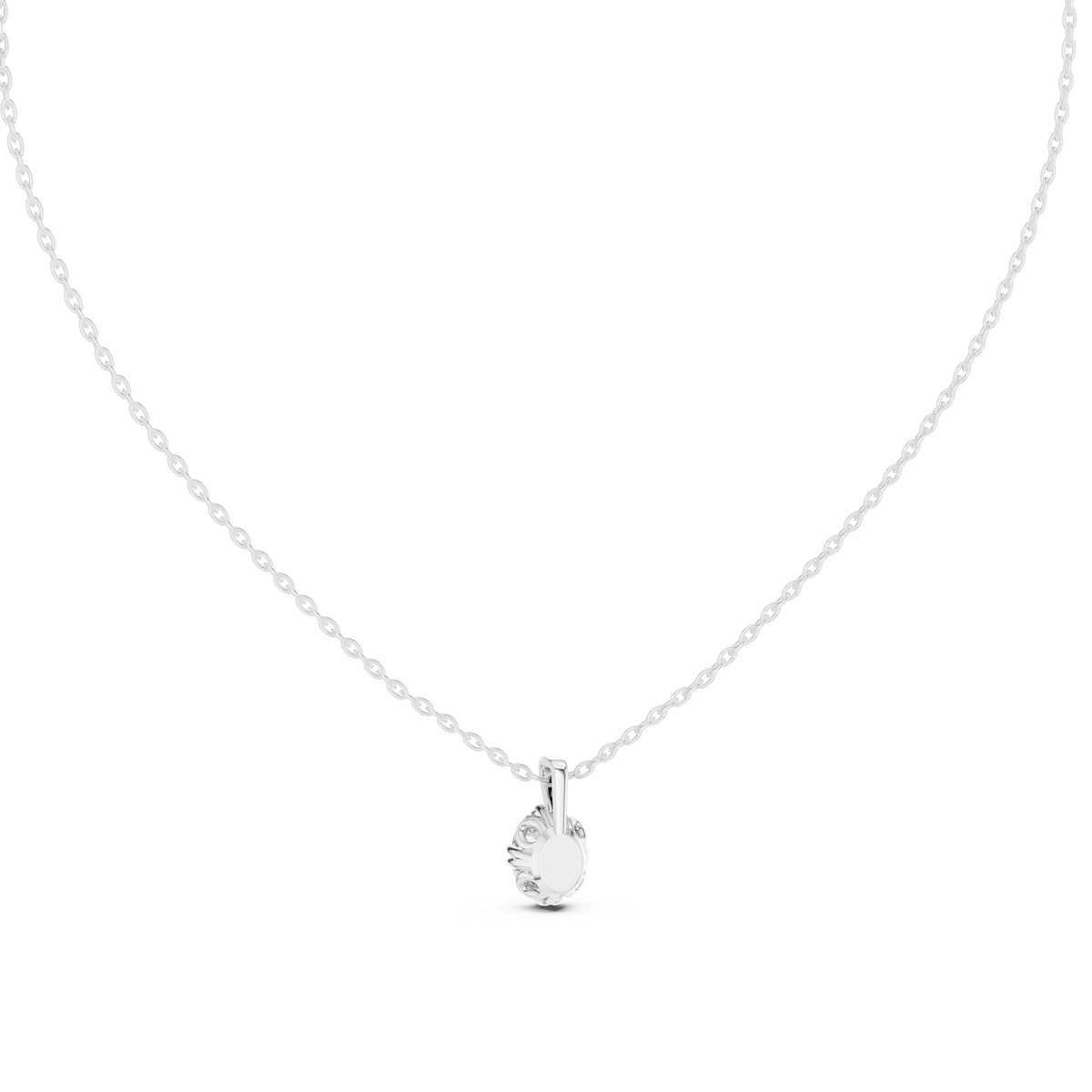 Vellora Petal Prong Oval Cut Lab Grown Diamond Solitaire Pendant