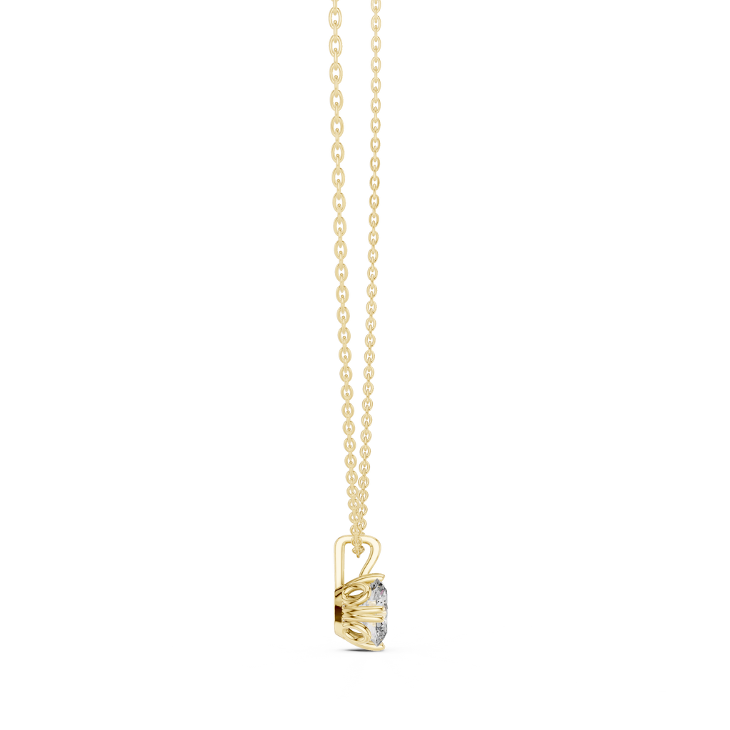 Vellora Petal Prong Oval Cut Lab Grown Diamond Solitaire Pendant