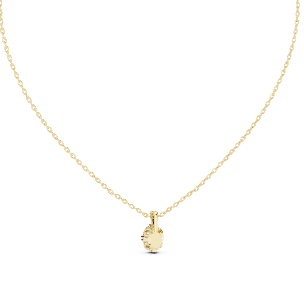 Vellora Petal Prong Oval Cut Lab Grown Diamond Solitaire Pendant