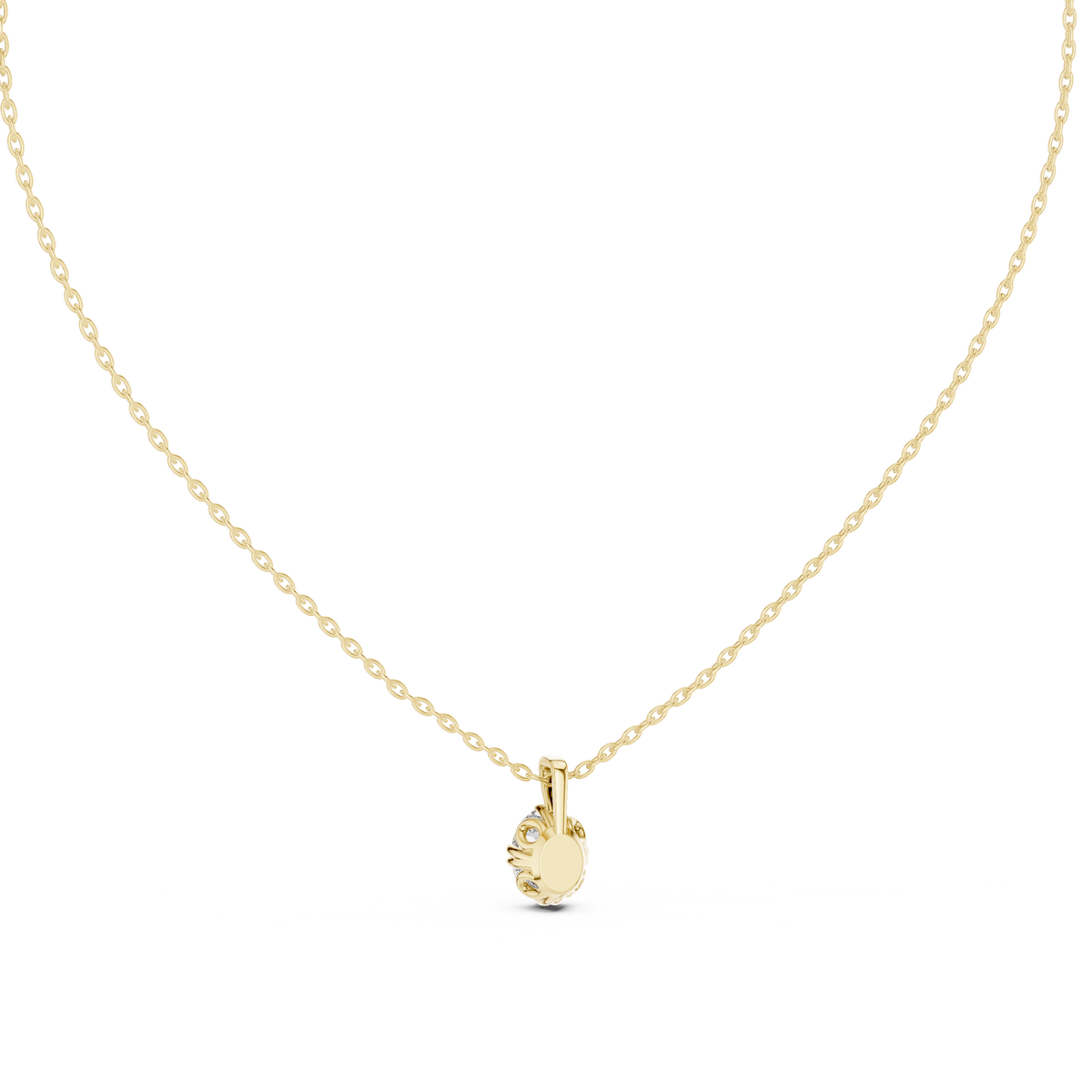 Vellora Petal Prong Oval Cut Lab Grown Diamond Solitaire Pendant
