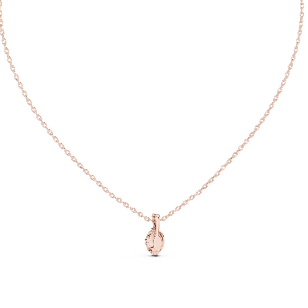 Nivelle White Gold Oval Cut Drop Solitaire Lab Grown Diamond Pendant
