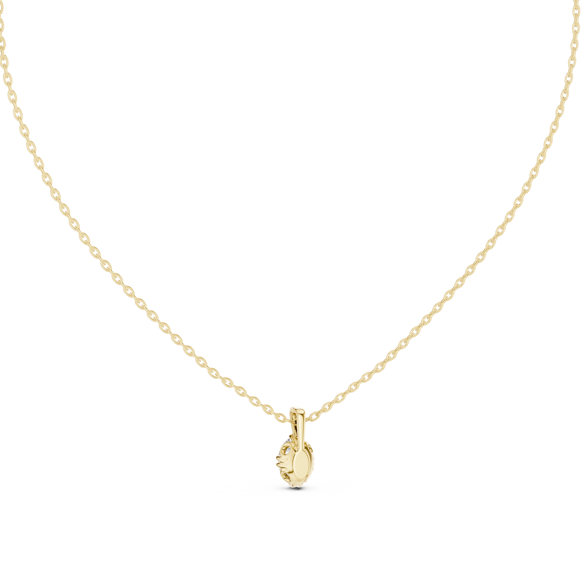 Nivelle White Gold Oval Cut Drop Solitaire Lab Grown Diamond Pendant
