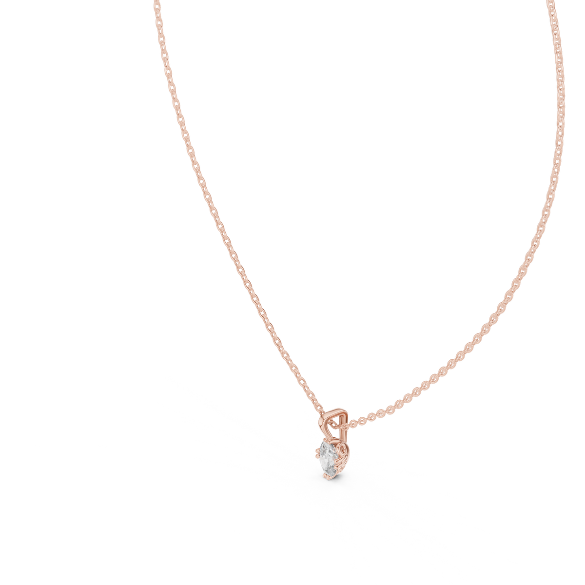 Lumiette Oval Cut Drop Solitaire Lab Grown Diamond Pendant Necklace