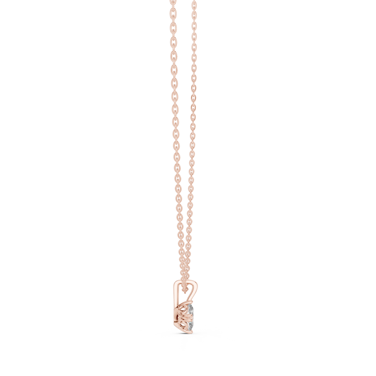 Lumiette Oval Cut Drop Solitaire Lab Grown Diamond Pendant Necklace